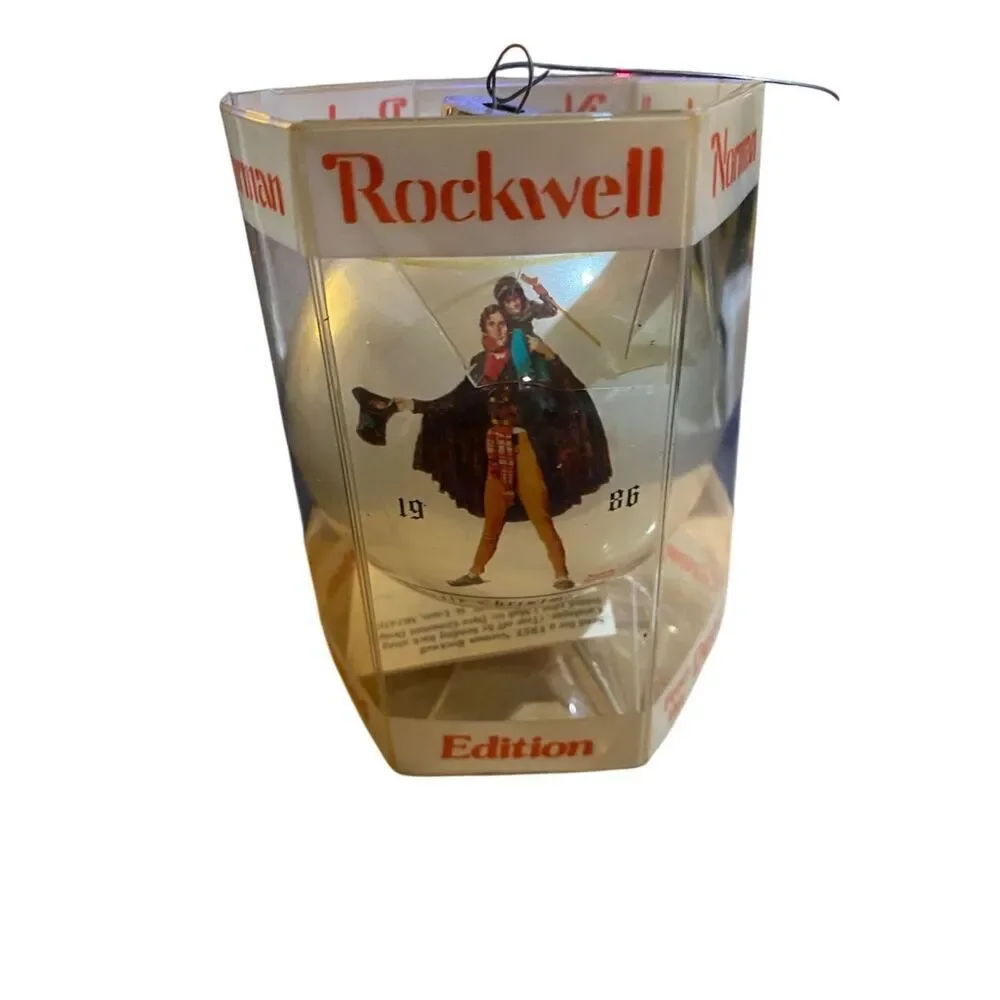 Vintage Norman Rockwell, 1986 Tiny Tim Christmas glass ornament inbox